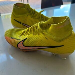 Nike Zoom Superfly 9 Elite FG Yellow Strike Sunset Glow Size 7.5 cleats